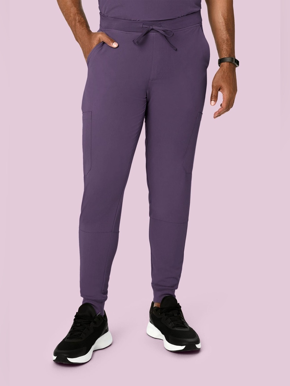 Mandala Men’s 7 Pocket Scrub Joggers in Deep Dewberry